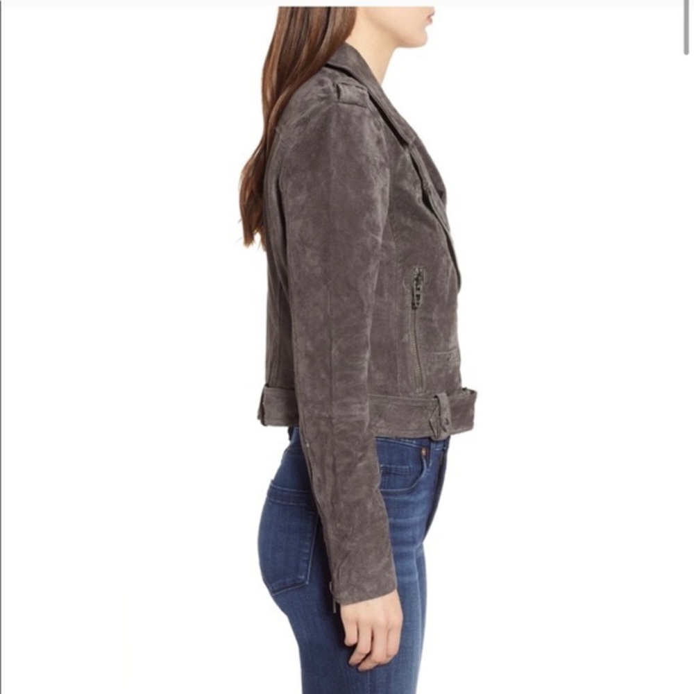 Blank NYC Suede Moto Jacket in French Grey - Picture 3 of 3